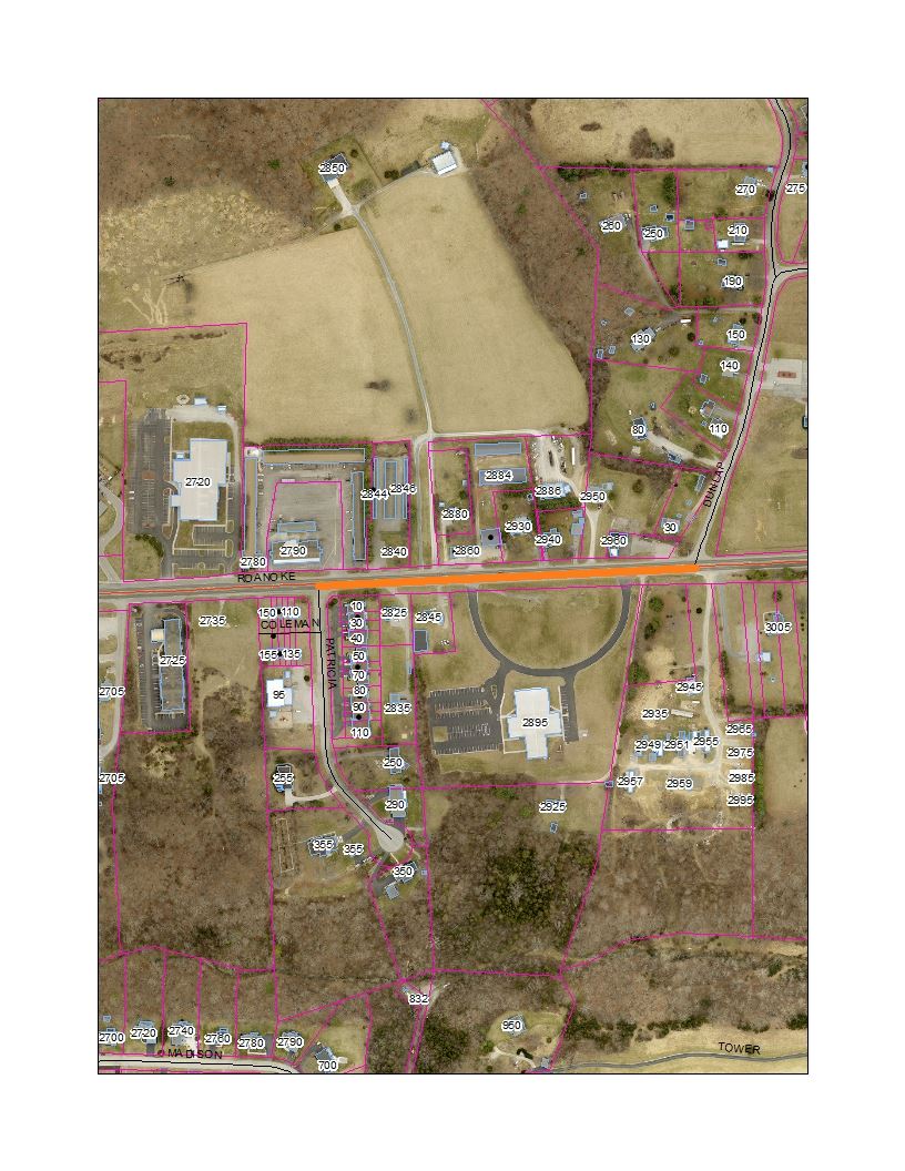 Roanoke Street stormwater ditch repair work zone for May 31-June 1