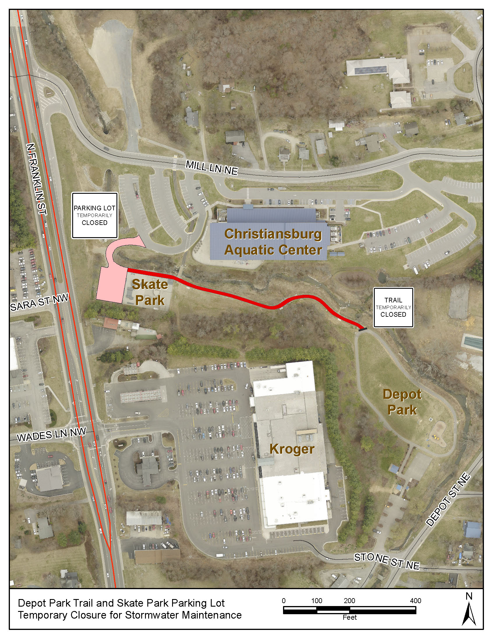 Depot Park Trail Closure